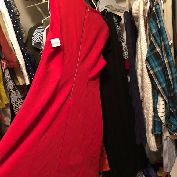 Spense v neck red fit and flare dress - Picture 3 of 3